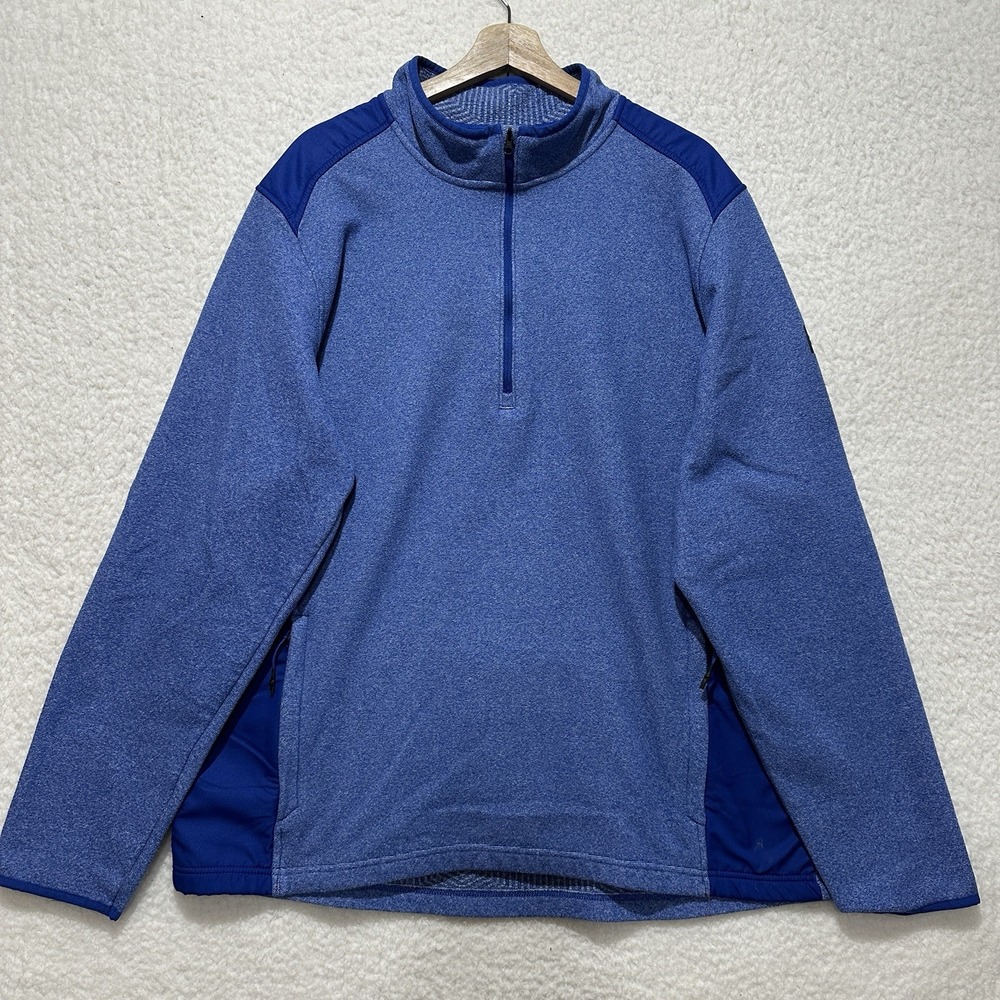 Under Armour Cold Gear Loose Fit Blue 1/4 Zip Pullover Men's Size 2XL